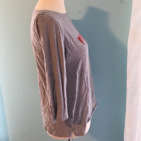 LOFT Valentines Day Grey Mid-Sleeve Tee - Picture 3 of 4